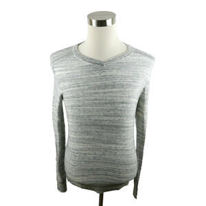 Rock & Republic Mens Cotton V Neck Heather Gray Sweater Small